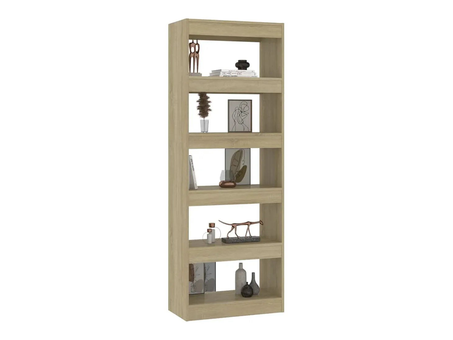 Ikram Estantería/divisor madera ingeniería roble Sonoma 60x30x166 cm