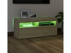Ilion Mueble de TV con luces LED roble Sonoma 90x35x40 cm