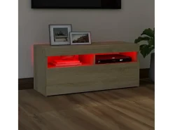 Ilion Mueble de TV con luces LED roble Sonoma 90x35x40 cm