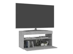 Ilion Mueble de TV con luces LED gris hormigón 75x35x40 cm