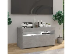 Ilion Mueble de TV con luces LED gris hormigón 75x35x40 cm
