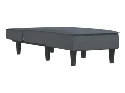 Ilor Sofá diván de terciopelo gris oscuro