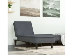 Ilor Sofá diván de terciopelo gris oscuro