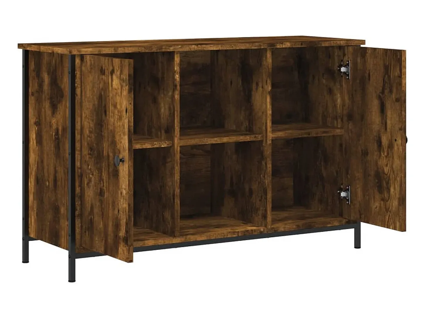 Jacques-Alain Mueble de TV madera de ingeniería roble ahumado 100x35x65 cm