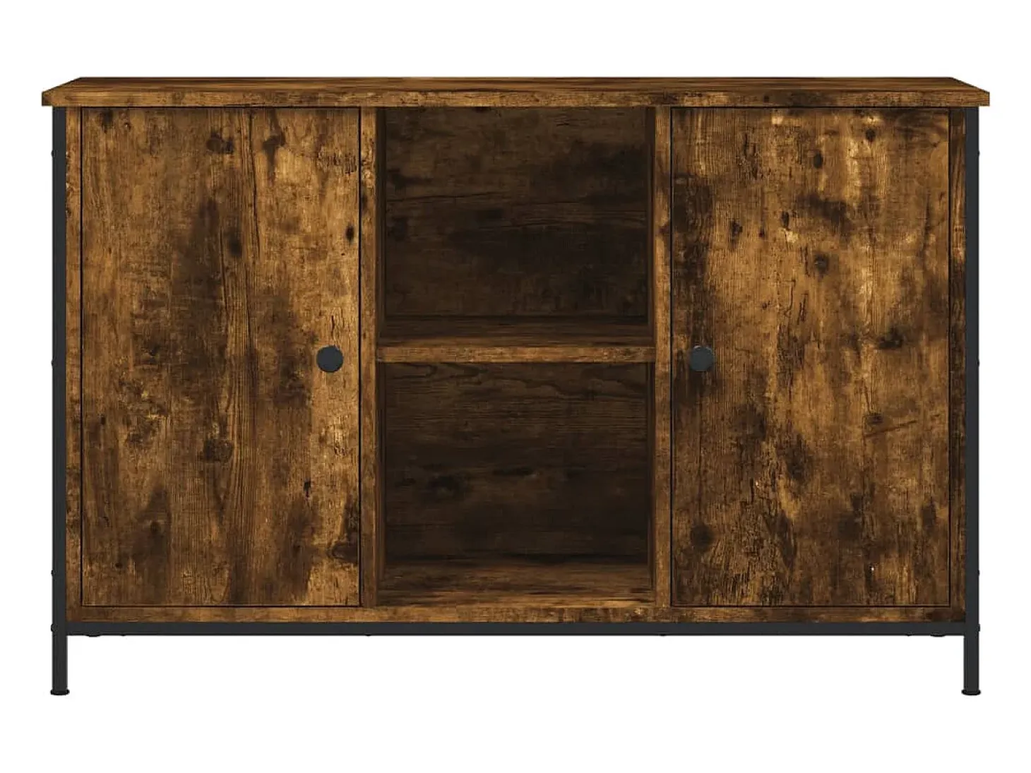 Jacques-Alain Mueble de TV madera de ingeniería roble ahumado 100x35x65 cm