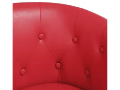 Jalkar Sillón con taburete cuero sintético rojo