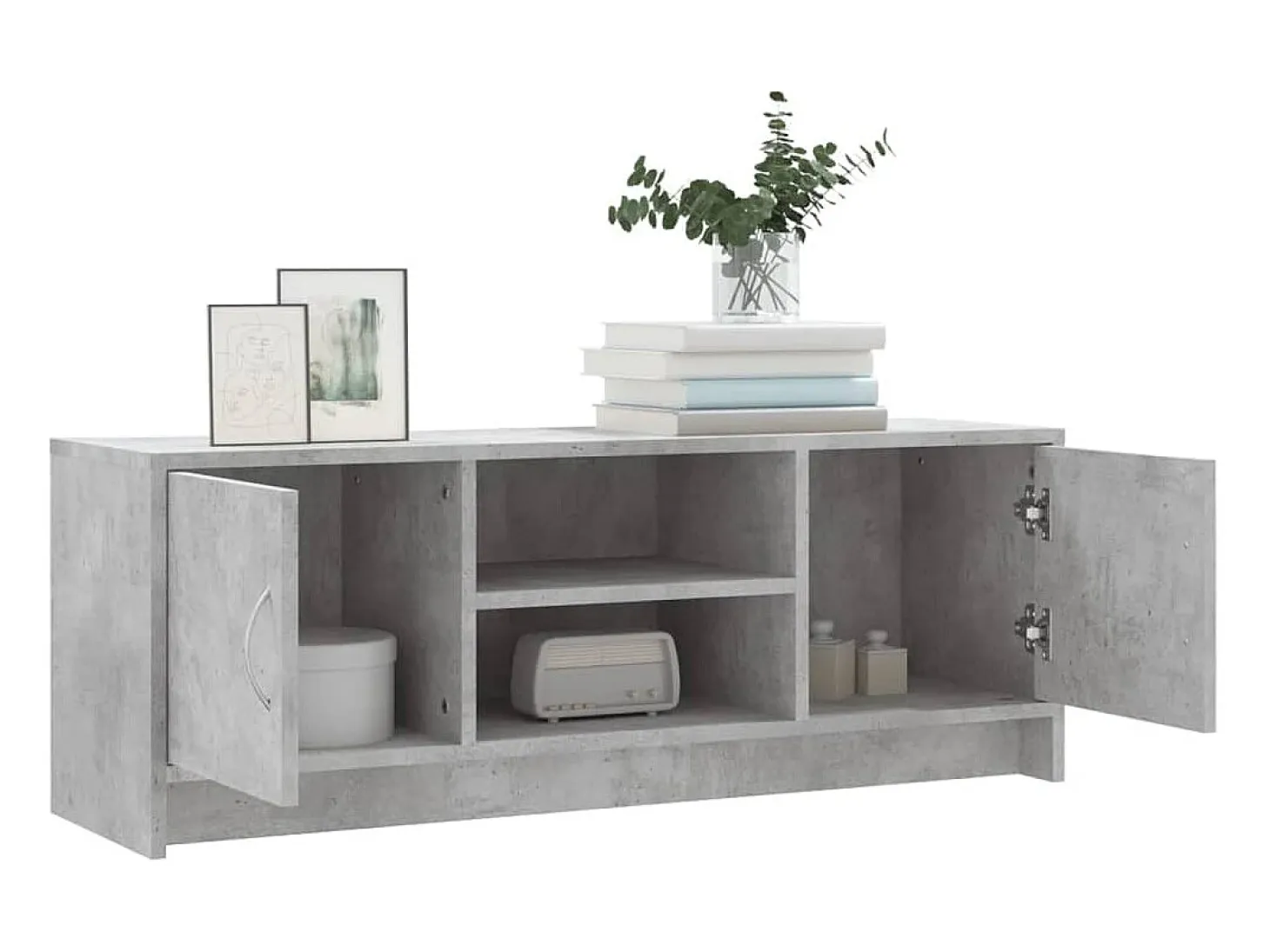 Jonah Mueble de TV madera de ingeniería gris hormigón 102x30x37,5 cm