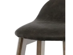 JUDE-Silla de bar tejido gris oscuro teñida de nogal (x2)