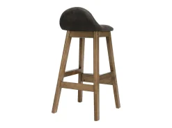 JUDE-Silla de bar tejido gris oscuro teñida de nogal (x2)