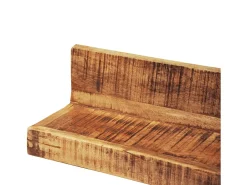 Juego de 2 estantes de pared de madera maciza