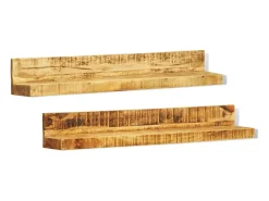 Juego de 2 estantes de pared de madera maciza