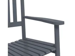 Juego de 2 mecedoras con asientos curvos de álamo macizo gris