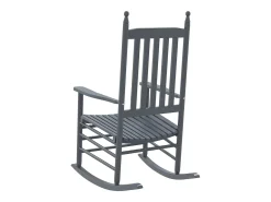 Juego de 2 mecedoras con asientos curvos de álamo macizo gris