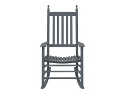 Juego de 2 mecedoras con asientos curvos de álamo macizo gris