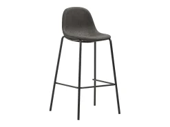 Juego de 4 sillas de bar de tela gris oscuro