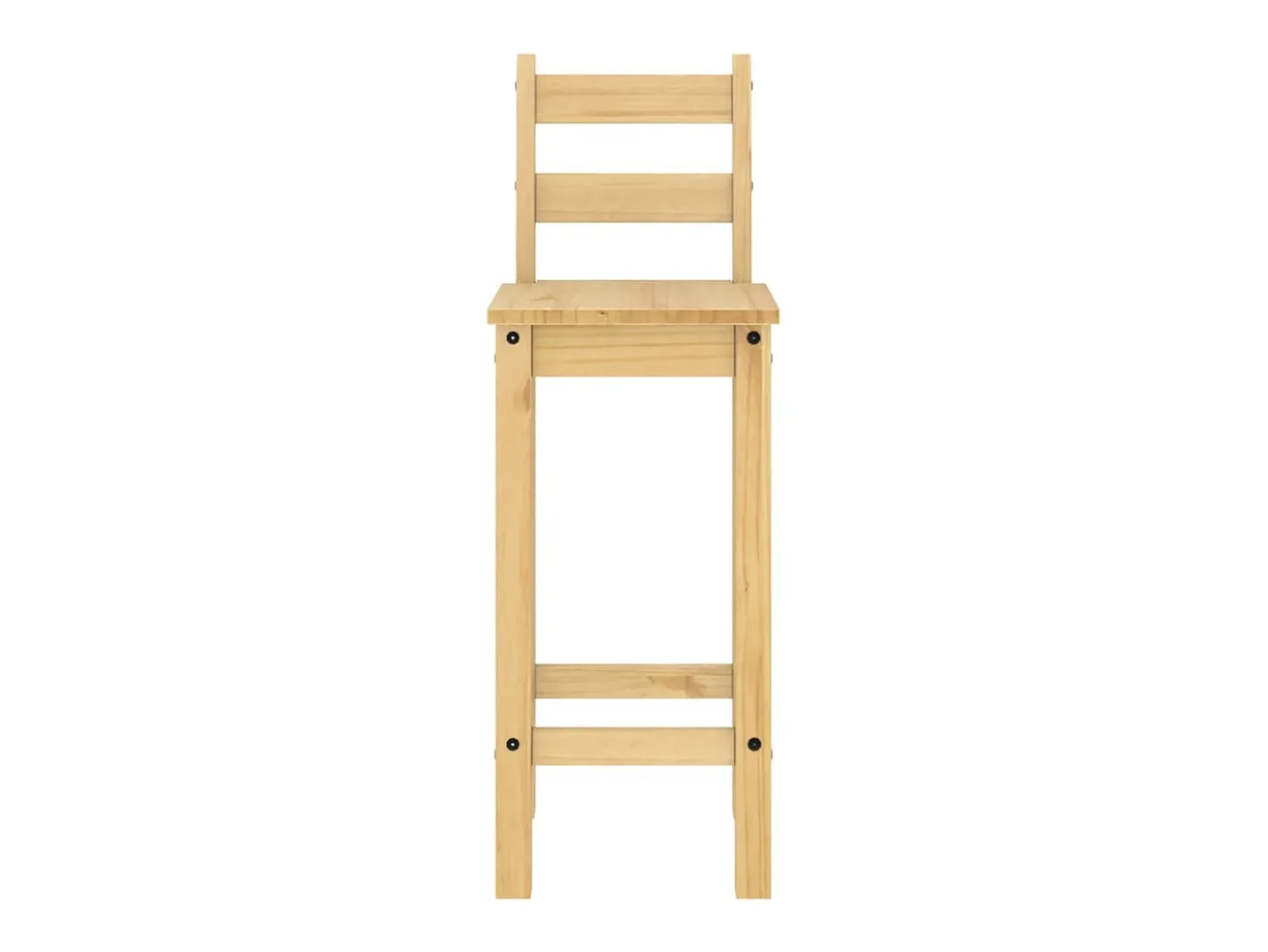 Juego de 2 sillas de bar de madera maciza de pino