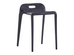 Juego de 4 taburetes apilables de plástico negro