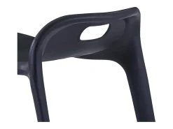 Juego de 4 taburetes apilables de plástico negro
