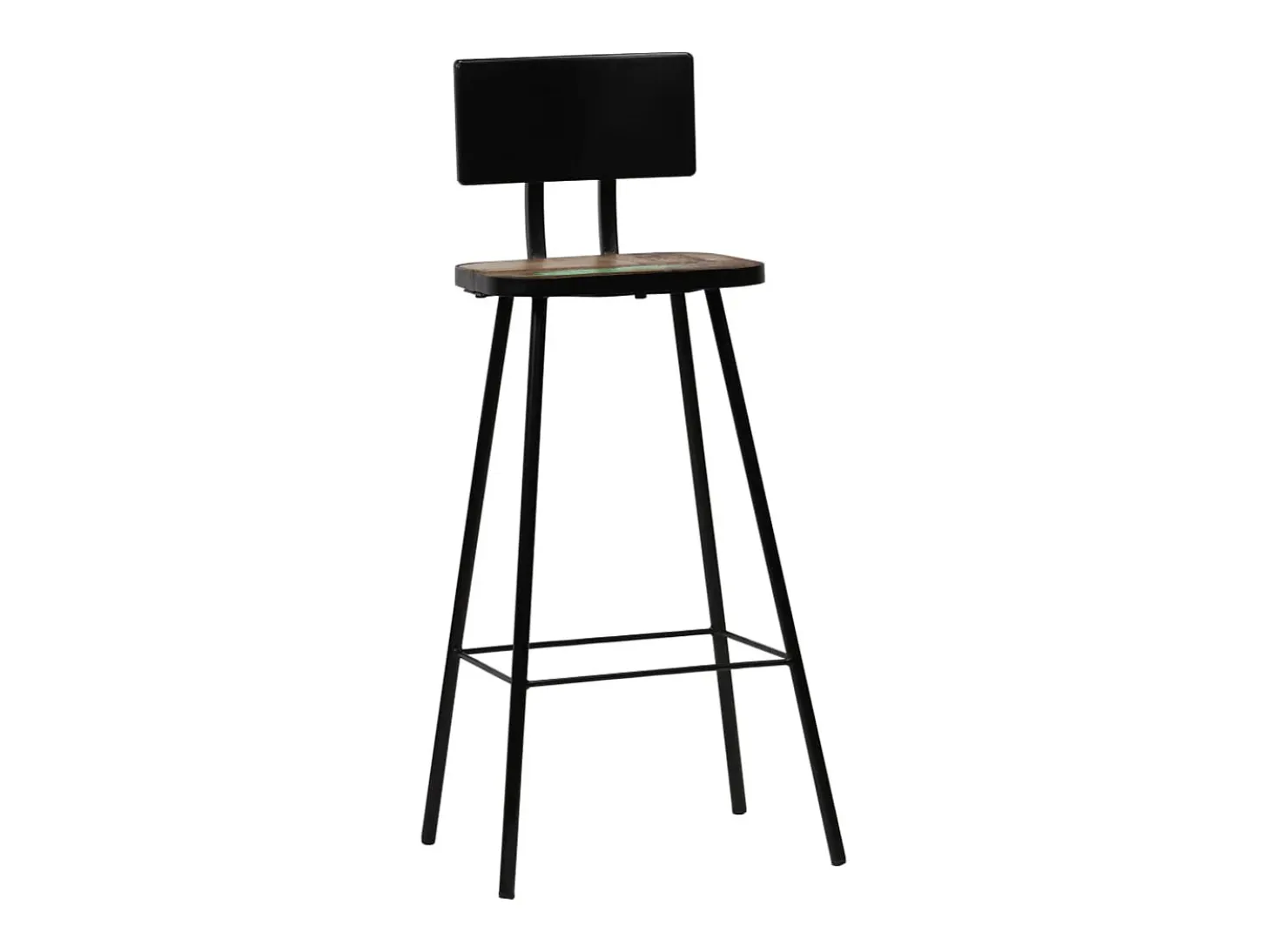 Juego de 4 taburetes de bar de madera maciza recuperada