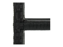 Juego de 4 taburetes de bar con cojines de resina de mimbre negro