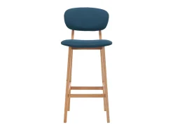 Juego de 2 taburetes de bar de tela azul