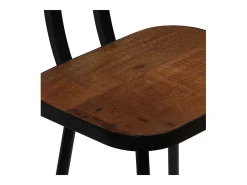 Juego de 2 taburetes de bar de madera maciza recuperada