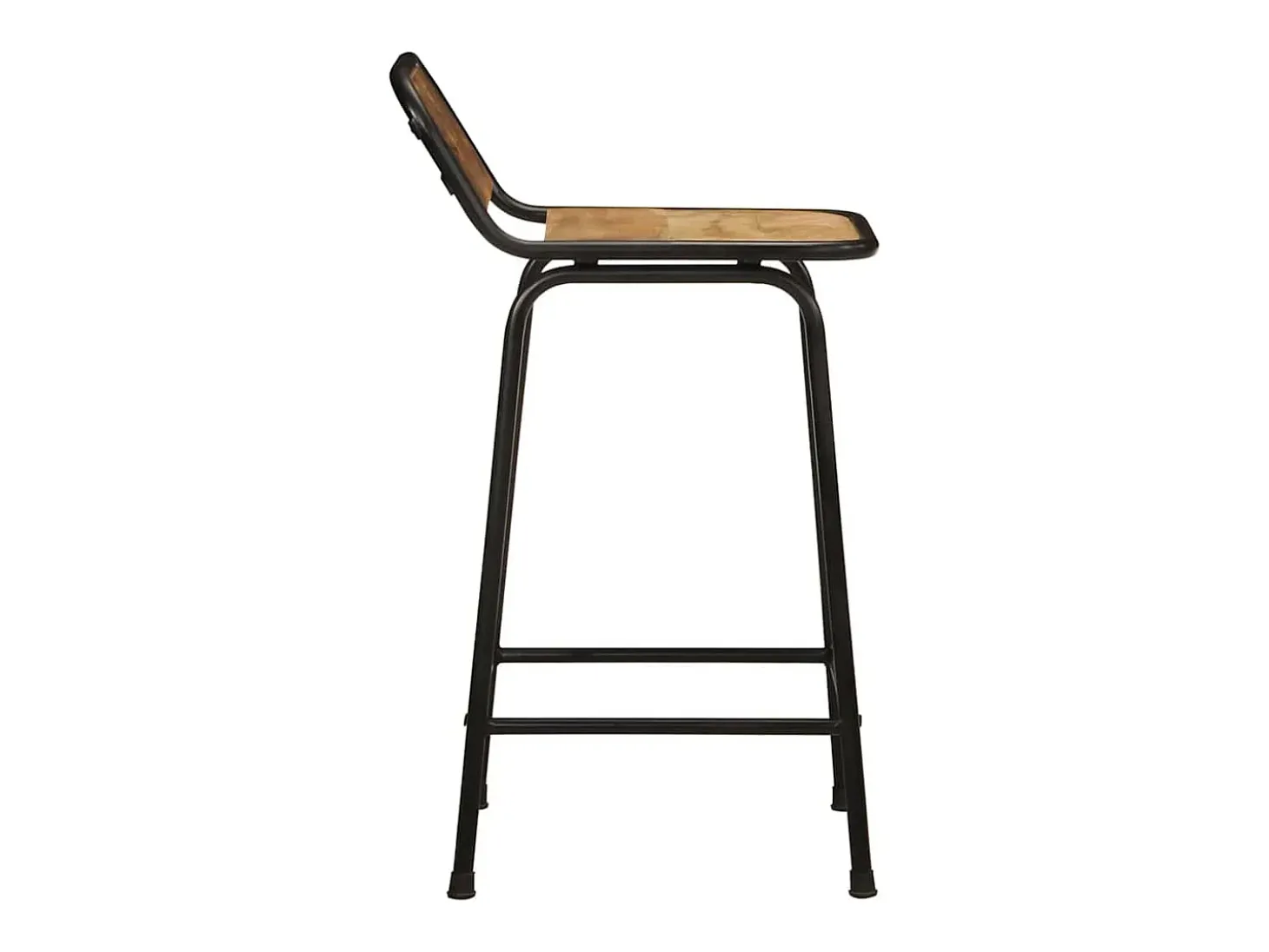 Juego de 4 taburetes de bar de madera maciza de mango en bruto