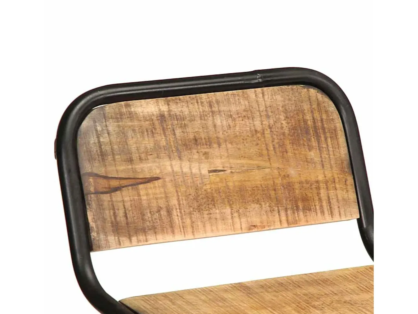 Juego de 4 taburetes de bar de madera maciza de mango en bruto