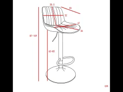 Juego de 4 taburetes de bar giratorios - altura ajustable y giro de 360° - terciopelo verde