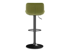 Juego de 4 taburetes de bar giratorios - altura ajustable y giro de 360° - terciopelo verde