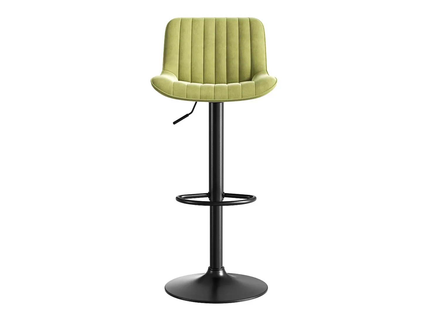 Juego de 4 taburetes de bar giratorios - altura ajustable y giro de 360° - terciopelo verde