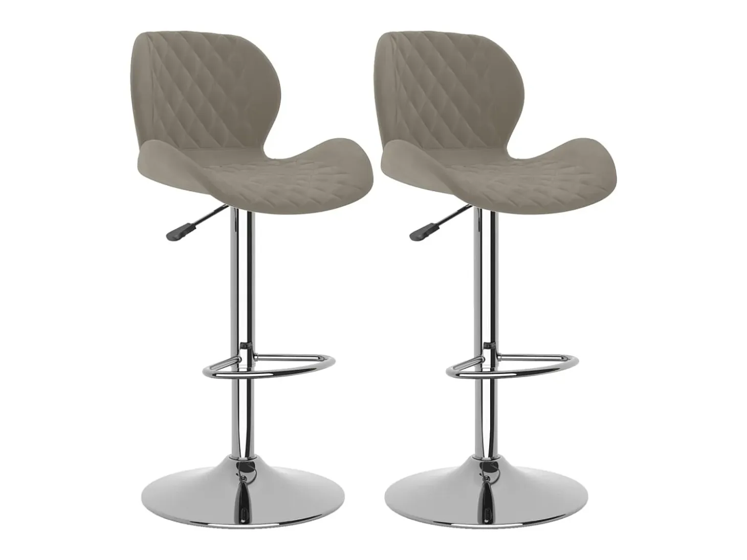 Juego de 2 taburetes de bar de terciopelo gris claro