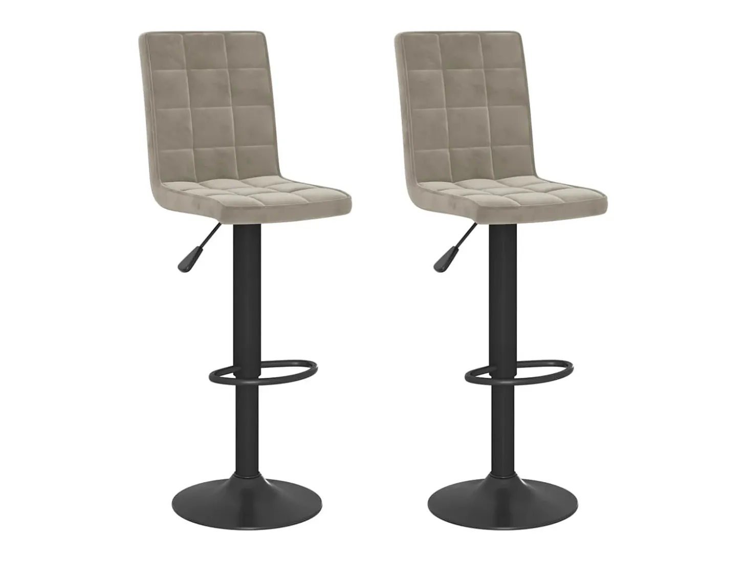 Juego de 2 taburetes de bar de terciopelo gris claro