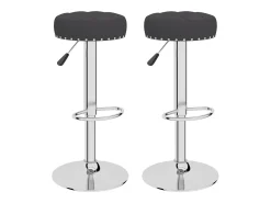 Juego de 2 taburetes de bar de tela negra