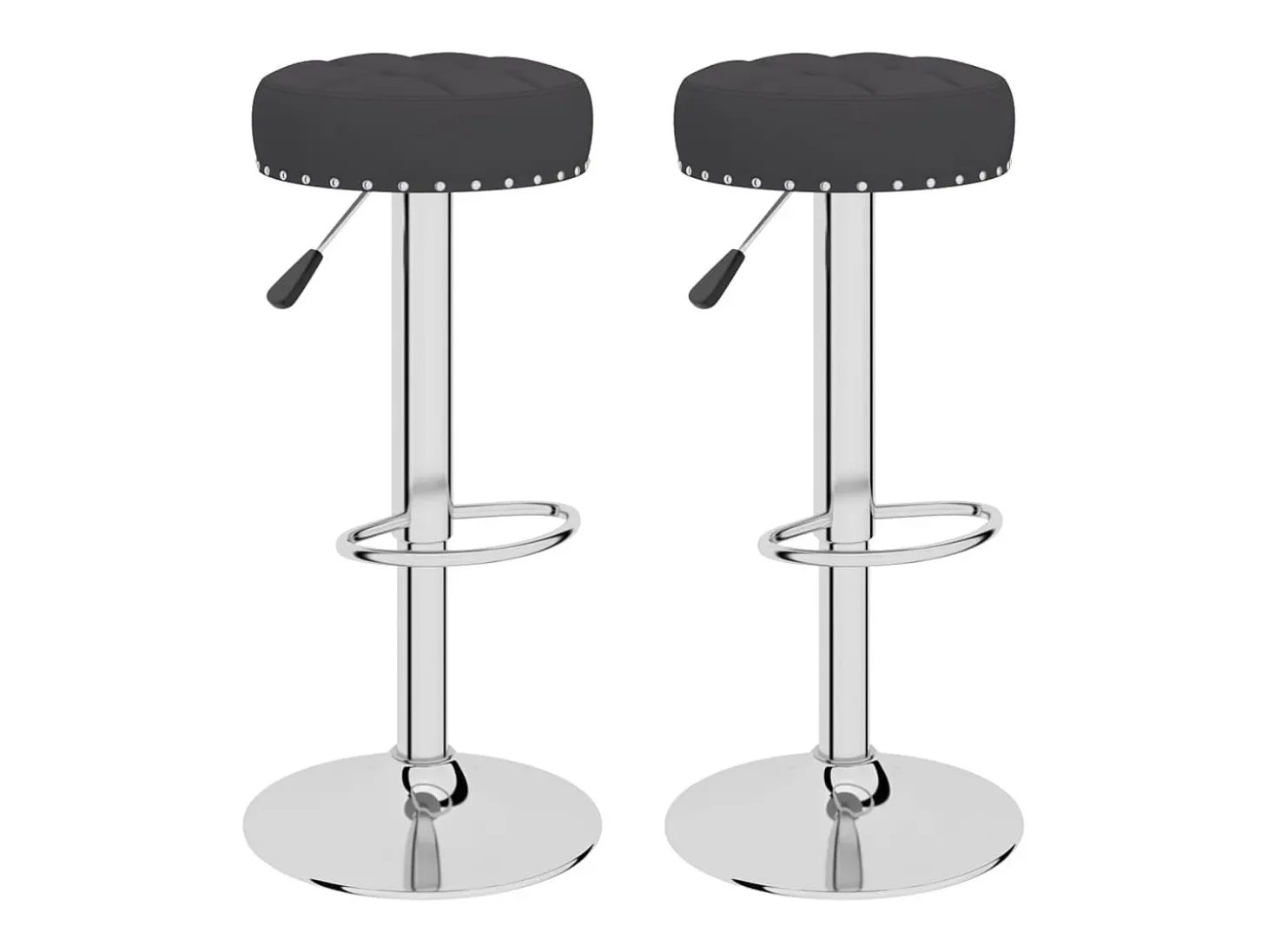 Juego de 2 taburetes de bar de tela negra