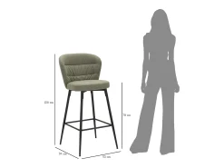 Juego de 2 taburetes de bar Lausanne Green (52 x 59 x 108 cm)