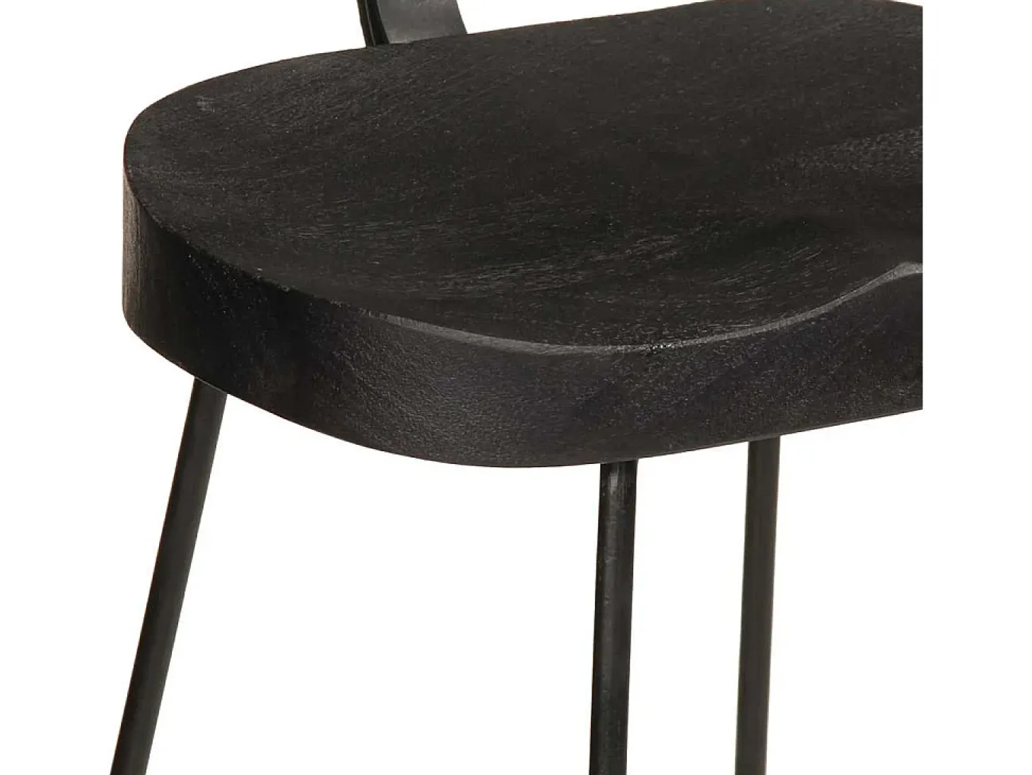 Juego de 2 taburetes de bar negros 49x43x103cm madera maciza de mango