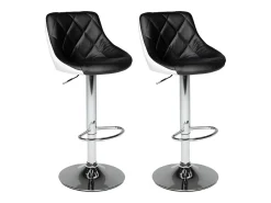 Juego de 2 taburetes de bar en blanco y negro JASPER