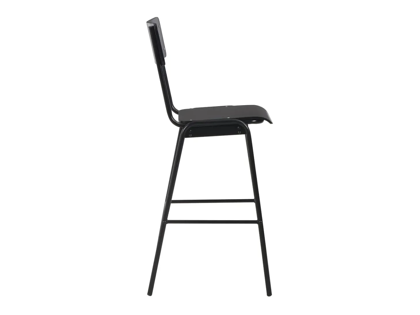 Juego de 2 Taburetes de cocina madera contrachapada y acero negro ES12673