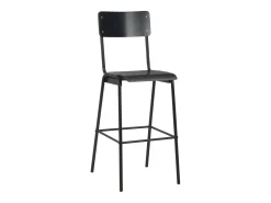 Juego de 2 Taburetes de cocina madera contrachapada y acero negro ES12673