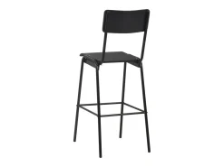 Juego de 2 Taburetes de cocina madera contrachapada y acero negro ES12673