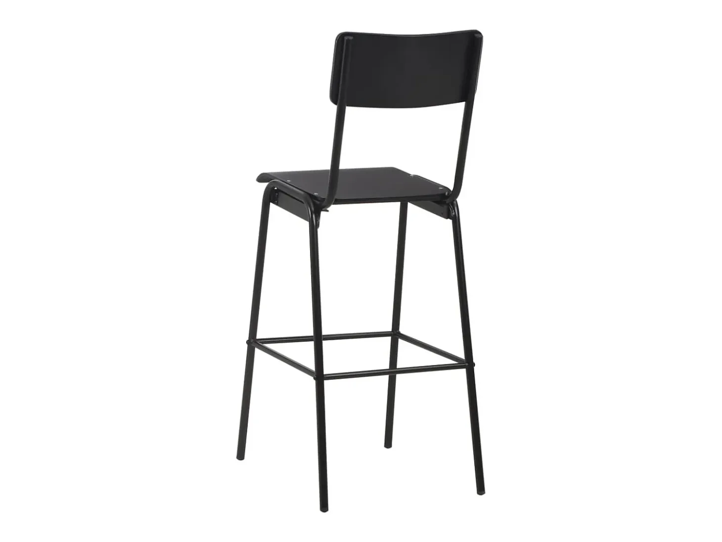Juego de 2 Taburetes de cocina madera contrachapada y acero negro ES12673