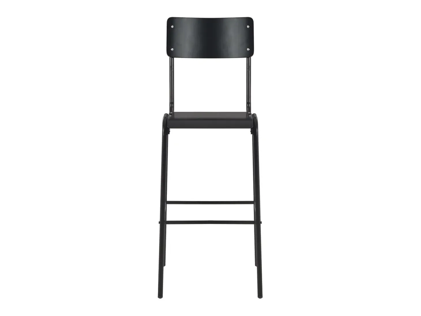 Juego de 2 Taburetes de cocina madera contrachapada y acero negro ES12673