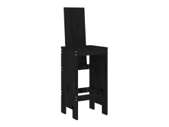 Juego de 2 Taburetes de cocina madera maciza pino negro 40x42x120 cm ES32400