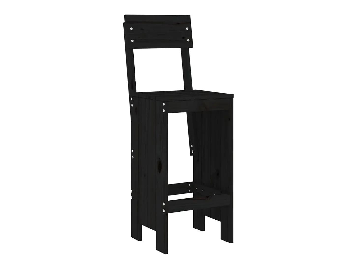 Juego de 2 Taburetes de cocina madera de pino negro 40x48,5x115,5 cm ES29245