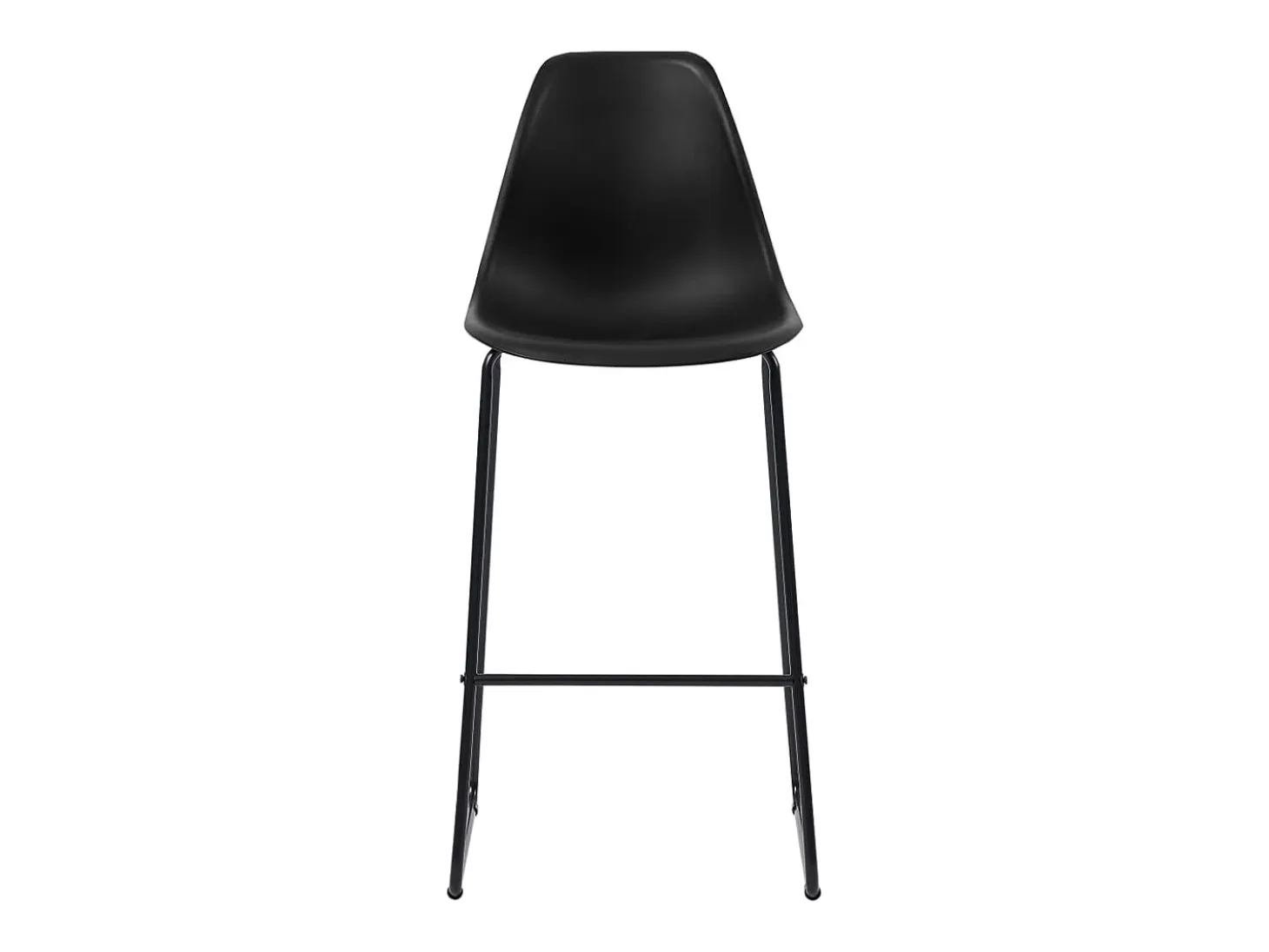 Juego de 2 Taburetes de cocina plástico negro ES39431