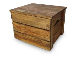 Juego de cajas de almacenaje 2 pzas madera maciza reciclada ES811655