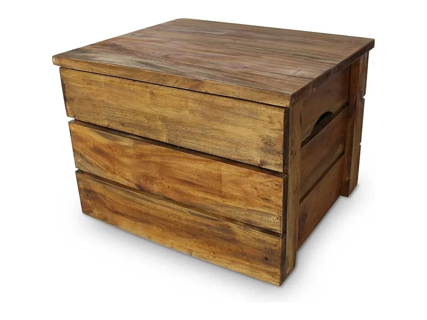 Juego de cajas de almacenaje 2 pzas madera maciza reciclada ES811655