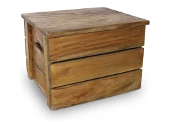 Juego de cajas de almacenaje 2 pzas madera maciza reciclada ES811655