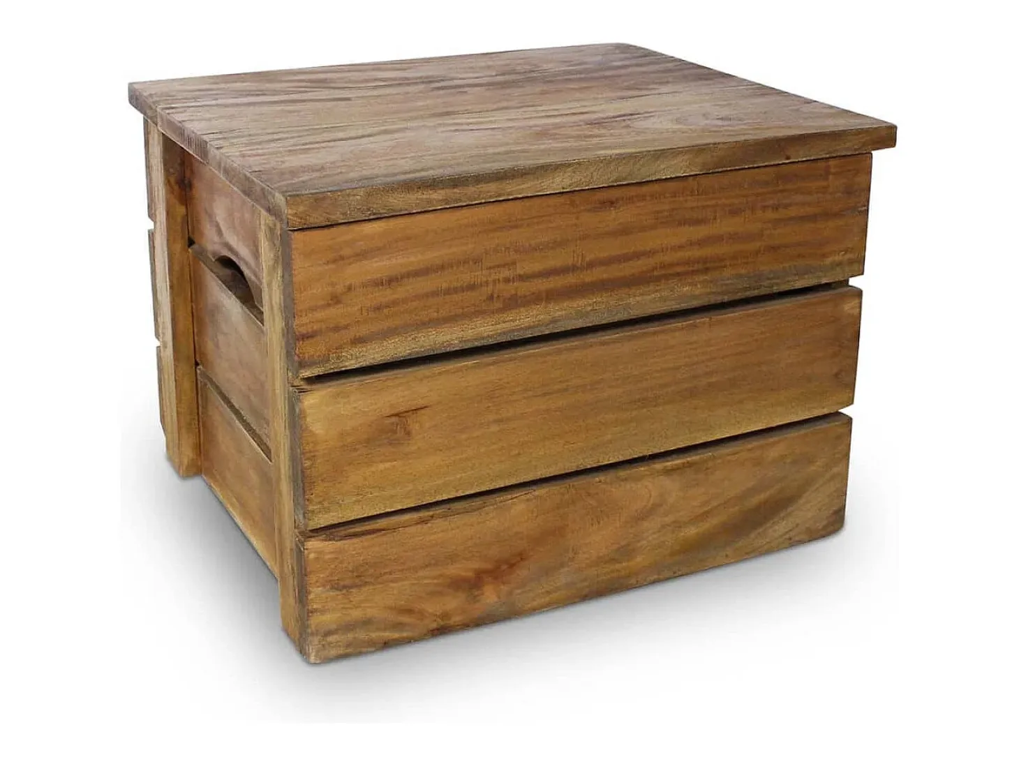 Juego de cajas de almacenaje 2 pzas madera maciza reciclada ES811655